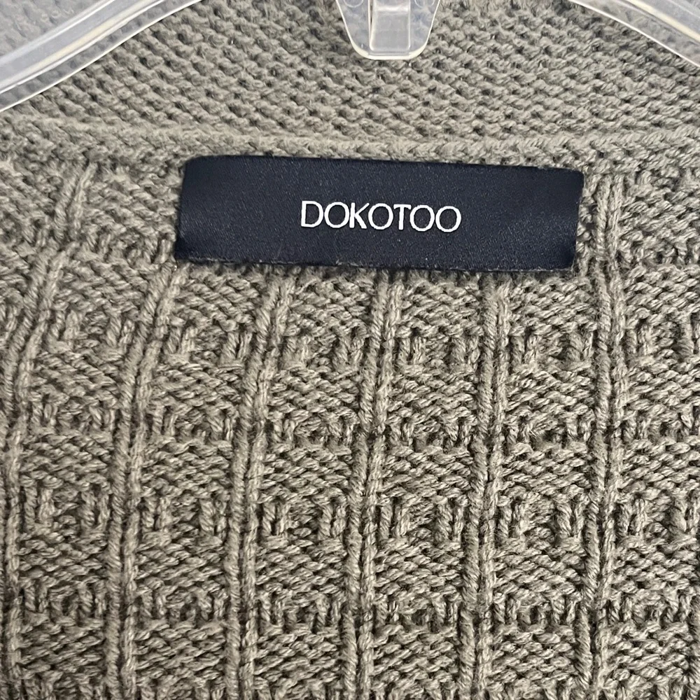 DOKOTOO Olive Green Textured Knit Sweater - Picture 2 of 3